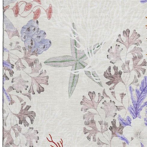 5' X 8' Cinnamon Ivory And Plum Geometric Washable Area Rug With UV Protection