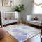 9' X 12' Blue Ivory And Lime Green Geometric Washable Area Rug With UV Protection