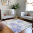 9' X 12' Blue Ivory And Lime Green Geometric Washable Area Rug With UV Protection