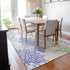 9' X 12' Blue Ivory And Lime Green Geometric Washable Area Rug With UV Protection