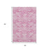 5' X 8' Pink And Ivory Geometric Washable Area Rug With UV Protection