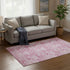 5' X 8' Pink And Ivory Geometric Washable Area Rug With UV Protection