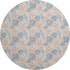 8' Peach Ivory And Navy Blue Geometric Washable Round Rug With UV Protection
