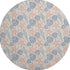 8' Peach Ivory And Navy Blue Geometric Washable Round Rug With UV Protection