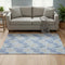 5' X 8' Blue And Beige Geometric Washable Area Rug With UV Protection