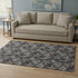 5' X 8' Midnight And Taupe Geometric Washable Area Rug With UV Protection