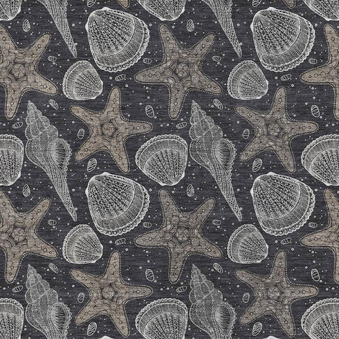 5' X 8' Midnight And Taupe Geometric Washable Area Rug With UV Protection
