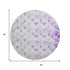 8' Purple Ivory And Gray Geometric Washable Round Rug With UV Protection