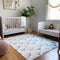 9' X 12' Blue Ivory And Gray Geometric Washable Area Rug With UV Protection