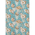 8' X 10' Aqua Ivory And Beige Geometric Washable Area Rug With UV Protection