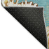 8' X 10' Aqua Ivory And Beige Geometric Washable Area Rug With UV Protection