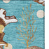 8' X 10' Aqua Ivory And Beige Geometric Washable Area Rug With UV Protection