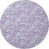 8' Purple And Ivory Geometric Washable Round Rug With UV Protection