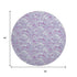 8' Purple And Ivory Geometric Washable Round Rug With UV Protection