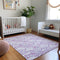 8' X 10' Purple And Ivory Geometric Washable Area Rug With UV Protection