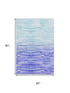 5' X 8' Blue And Ivory Geometric Washable Area Rug With UV Protection