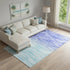 8' X 10' Blue And Ivory Geometric Washable Area Rug With UV Protection