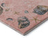 8' Peach Gray And Ivory Geometric Washable Round Rug With UV Protection