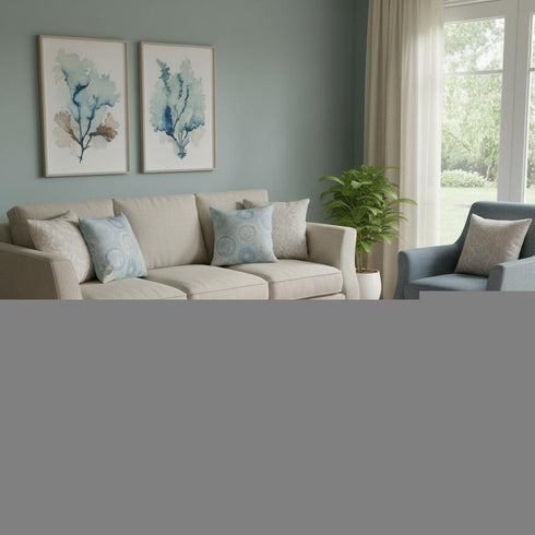 8' Peach Gray And Ivory Geometric Washable Round Rug With UV Protection
