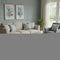 8' Peach Gray And Ivory Geometric Washable Round Rug With UV Protection
