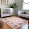 8' X 10' Peach Gray And Ivory Geometric Washable Area Rug With UV Protection