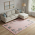 8' X 10' Peach Gray And Ivory Geometric Washable Area Rug With UV Protection