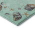 9' X 12' Green Light Blue And Beige Geometric Washable Area Rug With UV Protection