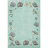 9' X 12' Green Light Blue And Beige Geometric Washable Area Rug With UV Protection