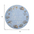 8' Blue Brown And Ivory Geometric Washable Round Rug With UV Protection