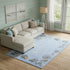 8' X 10' Blue Brown And Ivory Geometric Washable Area Rug With UV Protection