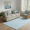 5' X 8' Blue And Ivory Geometric Washable Area Rug With UV Protection