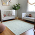 8' X 10' Green And Ivory Geometric Washable Area Rug With UV Protection