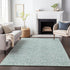 8' X 10' Green And Ivory Geometric Washable Area Rug With UV Protection