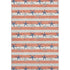 5' X 8' Coral Ivory And Navy Blue Geometric Washable Area Rug With UV Protection