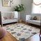 8' X 10' Sand Ivory And Gray Geometric Washable Area Rug With UV Protection
