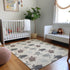 8' X 10' Sand Ivory And Gray Geometric Washable Area Rug With UV Protection