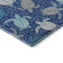 5' X 8' Blue Ivory And Gray Geometric Washable Area Rug With UV Protection