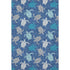 5' X 8' Blue Ivory And Gray Geometric Washable Area Rug With UV Protection