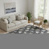 5' X 8' Midnight Ivory And Gray Geometric Washable Area Rug With UV Protection