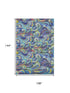 9' X 12' Pacific Blue Ivory And Yellow Geometric Washable Area Rug With UV Protection