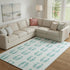 8' X 10' Aqua And Ivory Geometric Washable Area Rug With UV Protection