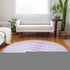 8' Purple And Ivory Geometric Washable Round Rug With UV Protection