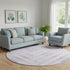 8' Purple And Ivory Geometric Washable Round Rug With UV Protection