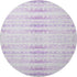 8' Purple And Ivory Geometric Washable Round Rug With UV Protection