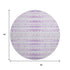 8' Purple And Ivory Geometric Washable Round Rug With UV Protection