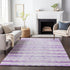 8' X 10' Purple And Ivory Geometric Washable Area Rug With UV Protection