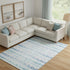 8' X 10' Blue And Ivory Geometric Washable Area Rug With UV Protection