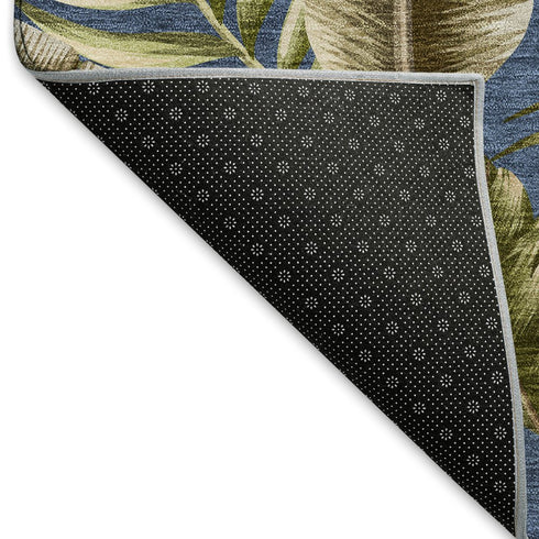 8' X 10' Blue Green And Brown Geometric Washable Area Rug With UV Protection