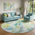 9' X 12' Rainbow And Ivory Geometric Washable Area Rug With UV Protection