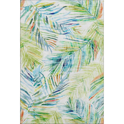 9' X 12' Rainbow And Ivory Geometric Washable Area Rug With UV Protection